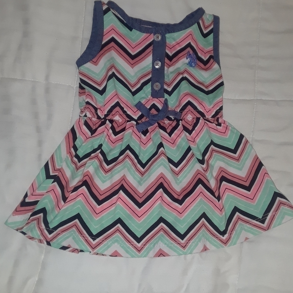 𝅺U.S. Polo Assn. 100% cotton sleeveless baby dress